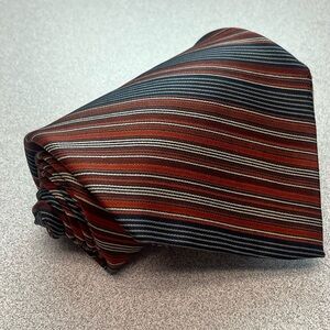 Yves Saint Laurent Men's 100% Silk Striped Multicolor Necktie